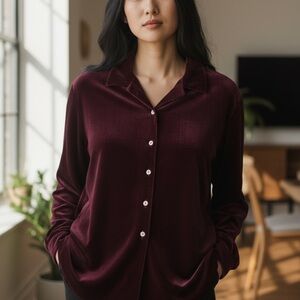 All Week Long Jazz Burgundy Blouse